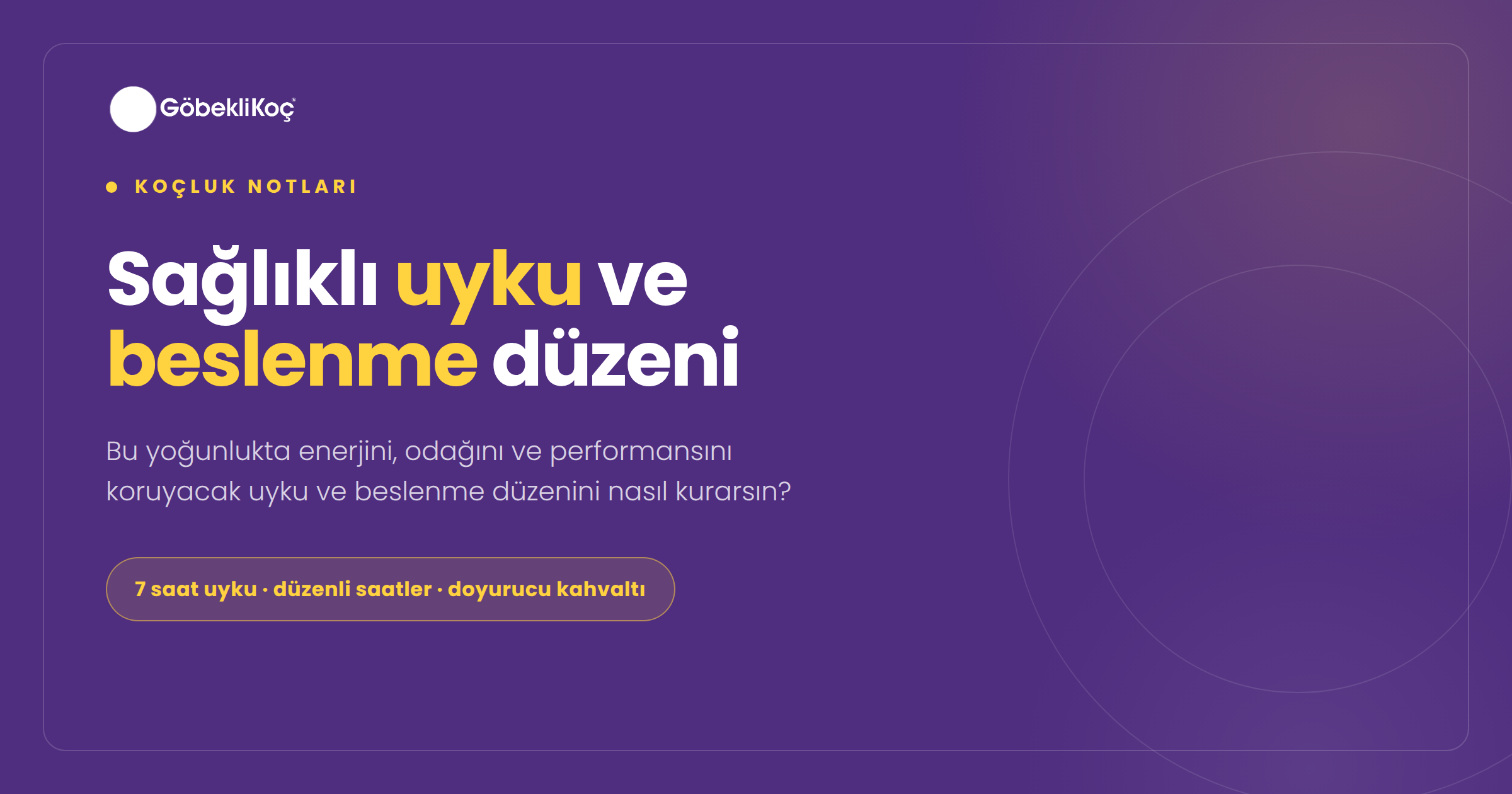 Bu kadar yoğunluğun içinde nasıl sağlıklı bir uyku ve beslenme düzeni oluşturabilirim?